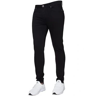 Image of Enzo New Mens Designer Stretch Super Skinny Denim Jeans Blue Black All Waist 42 W X 30L
