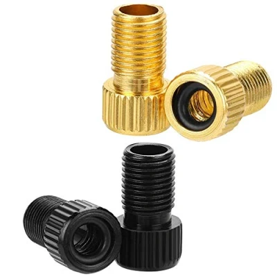 Image of 4 Pcs Presta Valve Adapter, XCOZU Brass to Schrader Adapter Converter/Bike Bicycle Adaptor with Seal Black O Ring, Inflate Tyre Using Standard Pump or Air Compressor