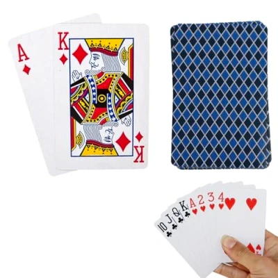 Image of D.A.Y. Republic Professional Standard Plastic Coated Poker Size Playing Cards, 52 Card Deck + 2 Jokers, Ideal for Nights, Parties and Family Games
