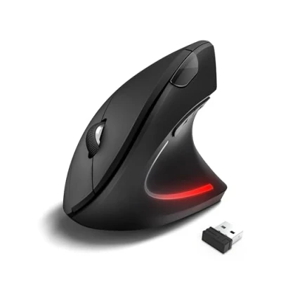 Image of YUWUY Ergonomic Mouse, 4800DPI Wireless Vertical Mouse 6 Button Silent with 5 Adjustable Levels DPI, 24 Months Battery Life Optical for Laptop, PC, Mac