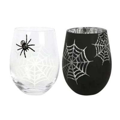 Image of Spirit of Equinox Spider and Web Wine Glass Set