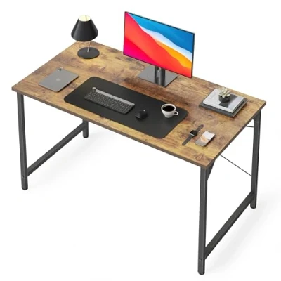 Image of CubiCubi Computer Desk 100x50 cm Home Office Laptop Study Writing Table, Modern Simple Style, Brown