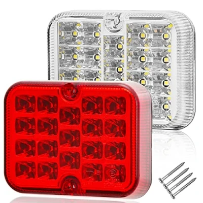 Image of AGRISHOP 1x 12/24V LED Rear Trailer Reverse Lights White and Fog Red,LED Lamps Reverse,LED Waterproof for RV Caravan Tractor Truck Van Lorry E mark