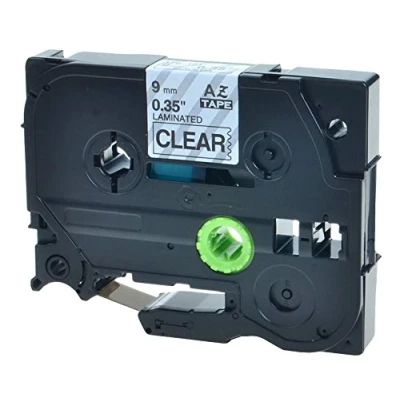Image of Compatible Label Tape Replacement for Brother TZe 121 9mm Laminated Adhesive Black On Clear Cassette