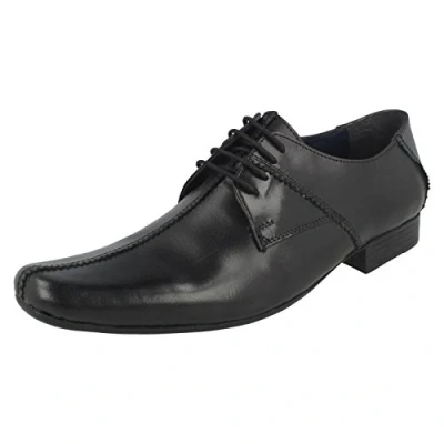 Image of PSL Mens Lace Up Shoes PSL146B Black Leather UK Size 8 EU 42 US 9