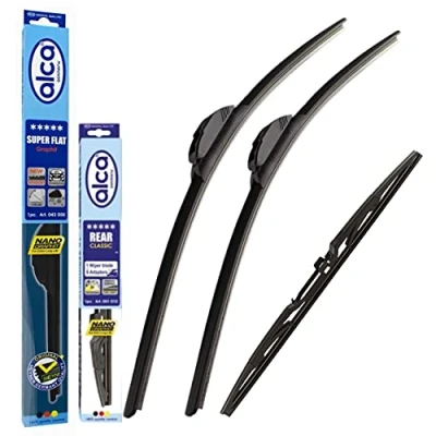 Image of XC60 2010 2017 Set of 3 Windscreen Wiper Blades alca Germany Super Flat Front Rear 26&quot;20&quot;14&quot; ASF2620TL14ARC