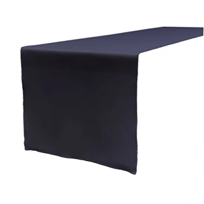 Image of LA Linen Polyester Poplin Table Runner 14 by 108 Inch, Navy Blue, 35.56 x 274.3 0.04 cm