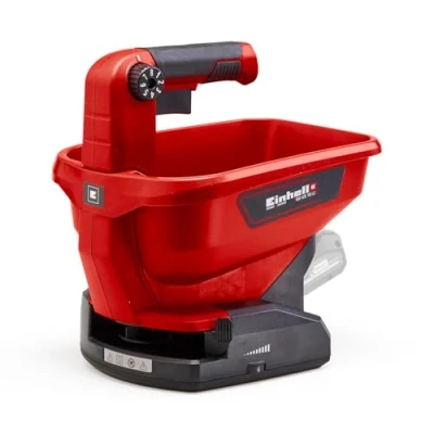 Image of Einhell 3415410 Power X Change 18V Cordless Spreader Adjustable Scatter Width, Variable Flow Rate, For Fertilizer, Grass Seed, Salt and Grit GE US 18 Li Solo (Battery Not Included), Red, Black
