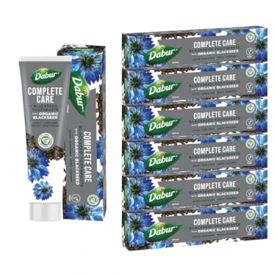 Image of Dabur Black Seed Organic Toothpaste 100ml (Pack of 6) Complete Care for Strong Teeth &amp; Gums Specially Formulated Natural Oral