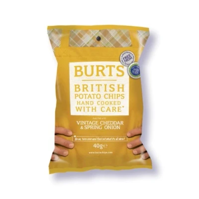 Image of Burts Potato Chips Vintage Cheddar &amp; Spring Onion 40 g (Pack of 20)