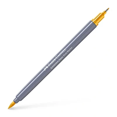 Image of Faber Castell Creative Studio Goldfaber Aqua Dual Marker, Middle Chrome Yellow, Single For Art, Craft, Drawing, Sketching, Home, School, University, Colouring