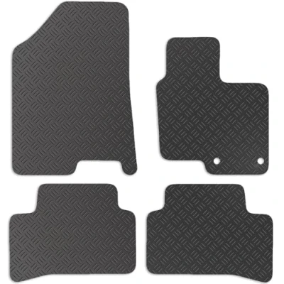 Image of Carsio Rubber Car Mats For Hyundai Tucson &amp; MHEV 2020+ Onwards Tailored Fit Floor Mat Set Complete Accessory Black Custom Fitted All Weather Heavy Duty, Anti Slip Backing with Clips