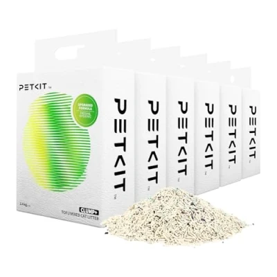 Image of PETKIT Upgraded Clump+ Tofu Mixed Cat Litter, Ultra Absorbent and Fast Drying, 100% Natural Ingredients Odor Eliminating Clumping Dust Free Low Tracking, Flushable (5.2lbx6bags)