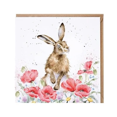 Image of Wrendale Designs &#039;A Field of Flowers&#039; Hare Card