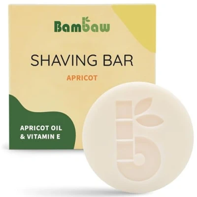 Image of Bambaw Shaving Soap for Women 80g Apricot Oil &amp; Vitamin E Bar Block all Skin Types Eco Vegan