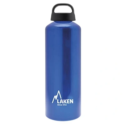Image of LAKEN Classic Water Bottle with Wide Mouth, Single Wall Lightweight Aluminum BPA Free, Leak Proof Screw Cap, 1 Litre, Blue