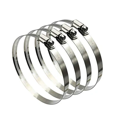 Image of 4Pcs 141 165mm Hose Clips Adjustable 304 Stainless Steel Duct Clamps Clamp Pipe Air Ducting Worm Drive