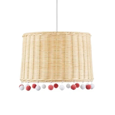 Image of Litecraft Glow Light Shade Pom Easy Fit 30cm Ceiling Lampshade Natural
