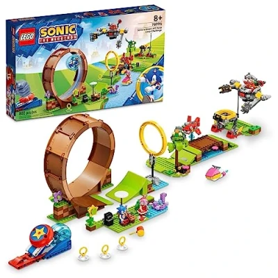 Image of LEGO Sonic the Hedgehog Sonic&#039;s Green Hill Zone Loop Challenge, Buildable Game Toys for Kids, Boys &amp; Girls with 9 Characters including Dr. Eggman and Amy Figures 76994