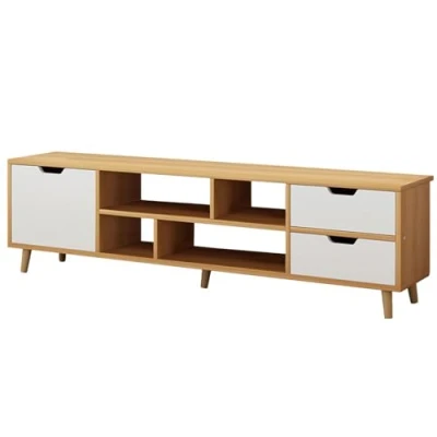 Image of PERZOE TV Stand,TV Stand Cabinet,Industrial Style Table,140CM Entertainment Center,Modern Unit for 65 inch TVs, Living Room Furniture Room, Room,Hallway White