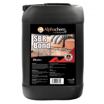 Image of Cromar AlphaChem SBR Bond High Performance Bonding Agent &amp; Adhesive for Mortar, Flooring, and Rendering Freeze Thaw Stable Non Ionic Dispersion 25L