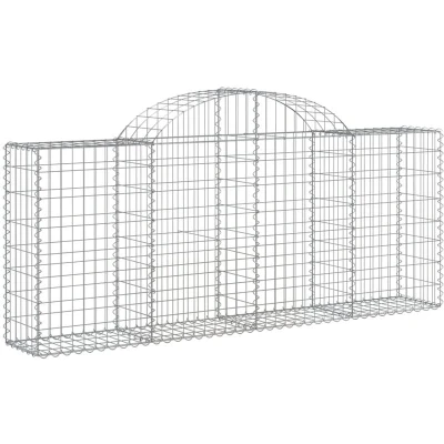 Image of vidaXL Arched Gabion Baskets 20 pcs 200x30x80/100 cm Galvanised Iron