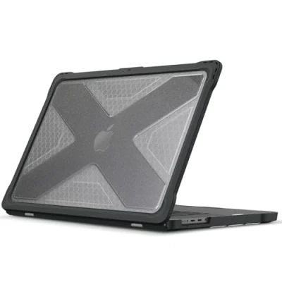 Image of Fintie Case Compatible with MacBook Pro 14 Inch 2024 2021 A3112 A3401 A3185 A2992 A2918 A2779 A2442 M4 M3 M2 M1 Pro/Max, Full Body Rugged Hybrid Protective TPU Bumper Case, Transparent (Glitter)