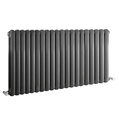 Image of Hudson Reed HSA007 Salvia Modern Bathroom Horizontal Designer Double Panel Radiator, 635mm x 1223mm, Anthracite