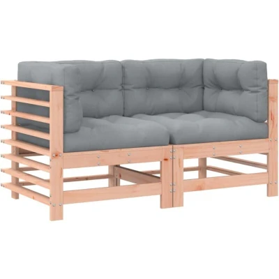 Image of vidaXL Corner Sofas with Cushions 2 pcs Solid Wood Douglas
