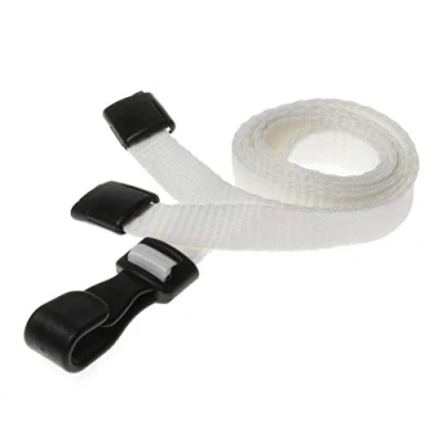 Image of Customcard ltd Safety Breakaway Neck Lanyard for ID Badge Holders with Clip Pack of 25 White