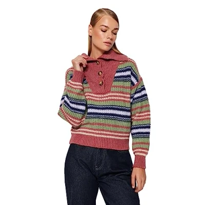Image of Trendyol FeMan Regular fit Basic Crew Neck Knitwear Sweater,Dried Rose,S