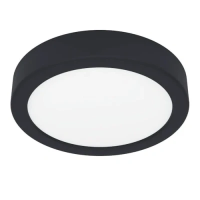 Image of Eglo LED Ceiling Light Fitting Fueva 6, Round lamp, Bathroom Lighting, Flush luminaire Made of Plastic in Black and White, Warm White Cold IP44, Ø 16.5 cm