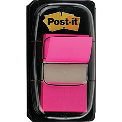 Image of 3M Post it 25mm Index Flags With 12 Dispensers Each 50 Bright Pink