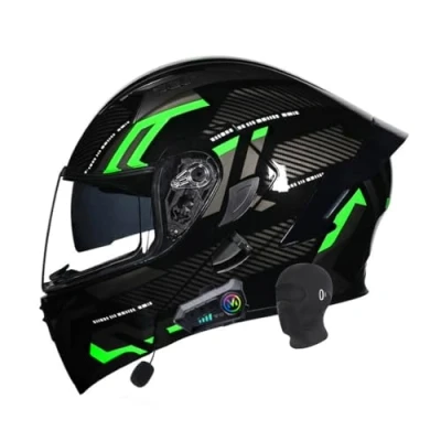 Image of Smilfree Motorbike Bluetooth Modular Helmet Full Face Flip Up Motorcycle Helmet, DOT/ECE Approved,with Double Visor Built in Speaker Headset Microphone,for Automatic Answering M XXL
