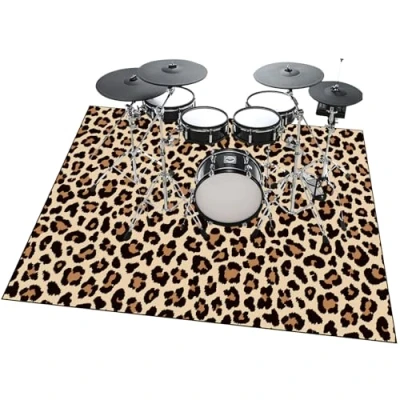 Image of Drum Rug Soundproof Mat, Non Slip Carpet for Drums &amp; Percussion, Professional Set Electronic Kits Bass Snare and Other Musical Instrument 200 x 160 cm