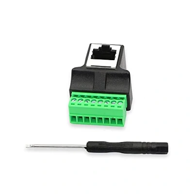 Image of GINTOOYUN RJ45 Screw Terminal,RJ45 Ethernet 8P8C Female to 8 Pin Extender Adapter Connector for Cat7 Cat6 Cat5 CCTV DVR Network Coupler