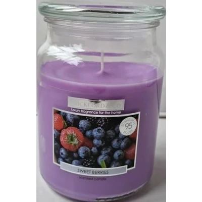Image of Wickford &amp; Co. Large Scented Candle Glass Jar 15cm 450g Sweet Berries Honey Blossom