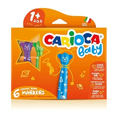 Image of Carioca C4742815 Teddy Baby Marker, Assorted, 6 Count (Pack of 1)