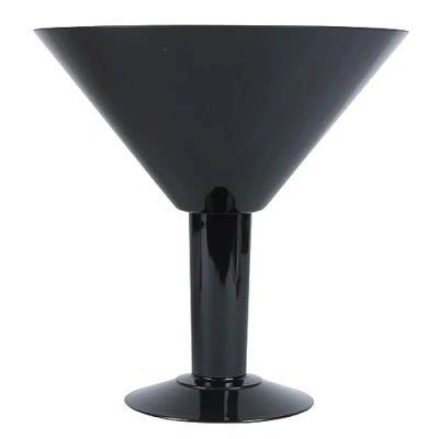 Image of bar@drinkstuff Grande Acrylic Martini Glass 73oz / 2ltr Oversized Plastic Cocktail Ideal for Centrepieces (Black)