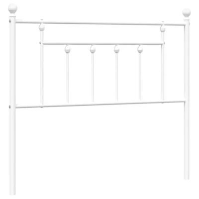 Image of vidaXL Metal Headboard Steel Bed Header for Bedroom Decor, Back Support, Stable Legs, Easy to Assemble, 107cm Mattress Fit, White