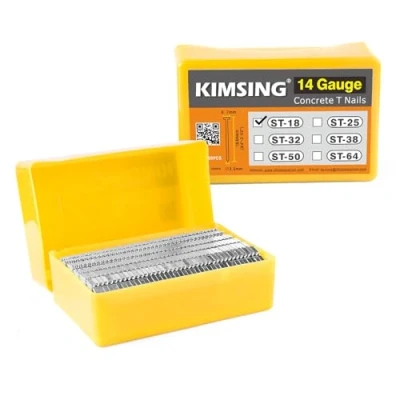 Image of KIMSING 14 Gauge 18mm Hardened Galvanized Finish Nails, 800 PCS/Box, Concrete T for Heavy Duty Concrete, Woodworking Nailing, Masonry