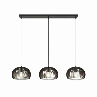 Image of Lindby pendant light Danika, round, Ø 50 cm, black, metal