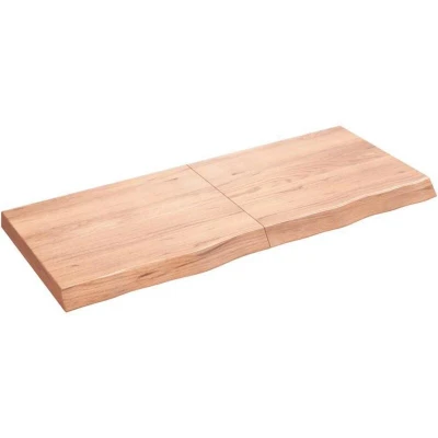 Image of vidaXL Bathroom Countertop Light Brown 120x50x(2 6)cm Treated Solid Wood