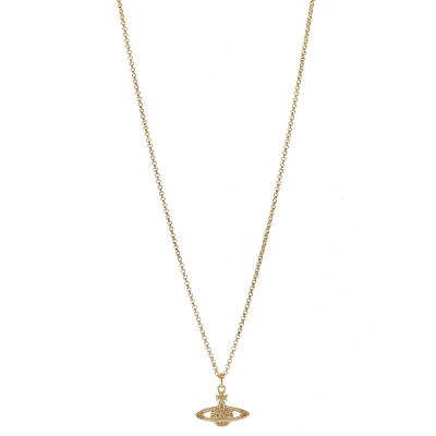 Image of Vivienne Westwood MINI Relief Pendant Unisex Necklace Light colorado goldcoloured, Size: One Size, gold coloured