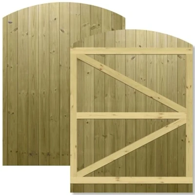 Image of Premier 6ft Tongue &amp; Groove FALSEFully Framed Arch Top Gate Pressure Treated (Tanalised)