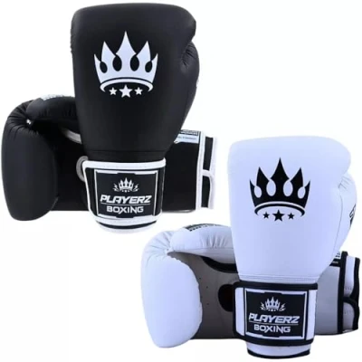 Image of Playerz SparTech Boxing Gloves Dual Layered Foam Padding Training Gloves, High Grade Microfibre Vegan Friendly Material Ideal for Sparring, Pad, and Bag Work Available in 10oz to 16oz