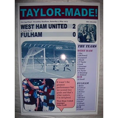Image of Lilywhite Multimedia West Ham United 2 Fulham 0 1975 FA Cup final souvenir print