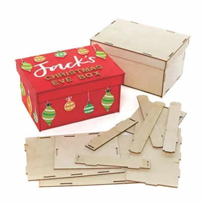 Image of Baker Ross Wood FC191 Large Wooden Box Kits Pack of 2, Assorted
