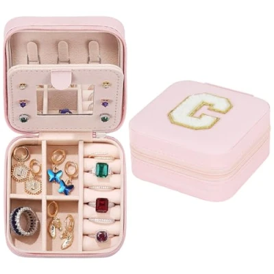 Image of YEJAHY Jewellery Box Girls, Small Travel for Women Organiser Box, Chain Organiser, Girls (D)