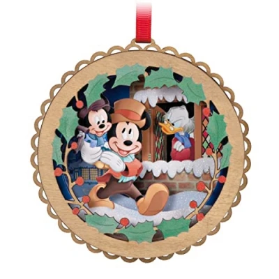 Image of Hallmark Keepsake Christmas Ornament 2023, Disney Mickey&#039;s Carol 40th Anniversary Papercraft, Gifts for Fans